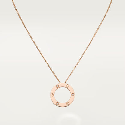 [ElanLuxe Jewelry]LOVE NECKLACE 16MM 3 DIAMONDS