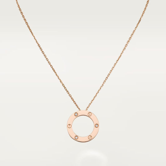 [ElanLuxe Jewelry]LOVE NECKLACE 16MM 3 DIAMONDS