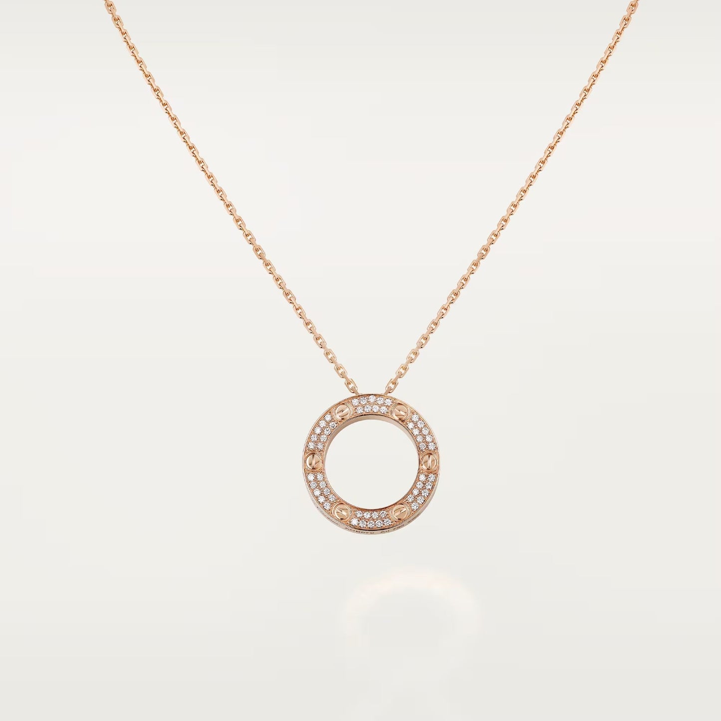 [ElanLuxe Jewelry]LOVE NECKLACE 16MM  FULL DIAMOND
