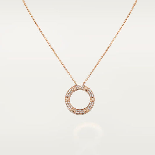 [ElanLuxe Jewelry]LOVE NECKLACE 16MM  FULL DIAMOND