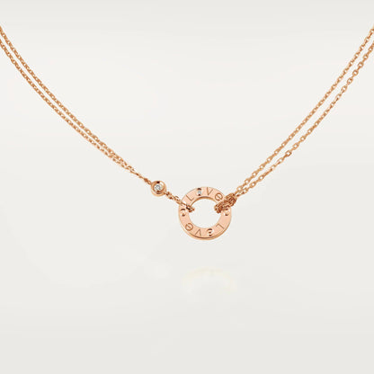 [ElanLuxe Jewelry]LOVE NECKLACE 16MM 2 DIAMONDS