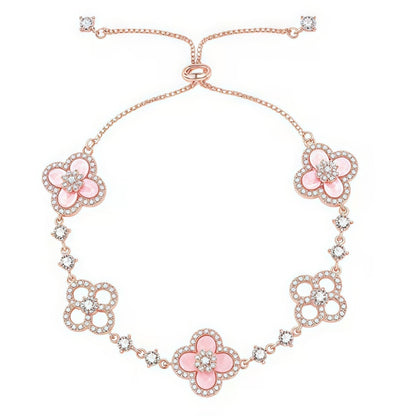 [ElanLuxe Jewelry]CLOVER 5 MOTIF PINK BLUE RED WHITE BRACELET