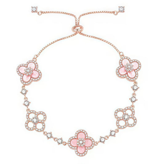 [ElanLuxe Jewelry]CLOVER 5 MOTIF PINK BLUE RED WHITE BRACELET