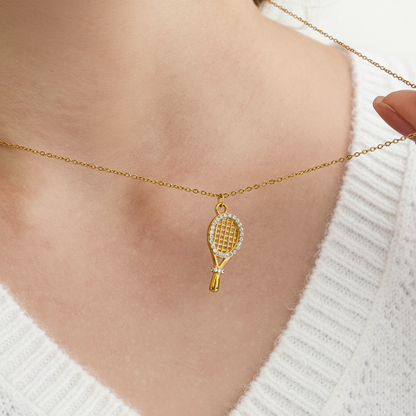 [ElanLuxe]Aces Gold Tennis Pendant