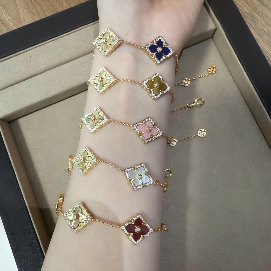 [ElanLuxe Jewelry JEWELRY] OPERA 5 MOTIFS TULLE ENAMEL BRACELET
