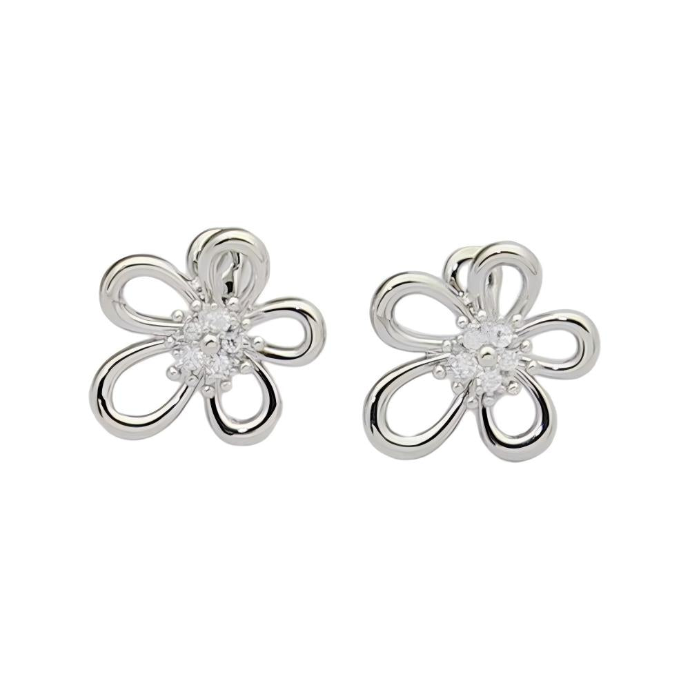 [Elanluxe Jewelry] FLOWERLACE EARRING 5 DIAMONDS