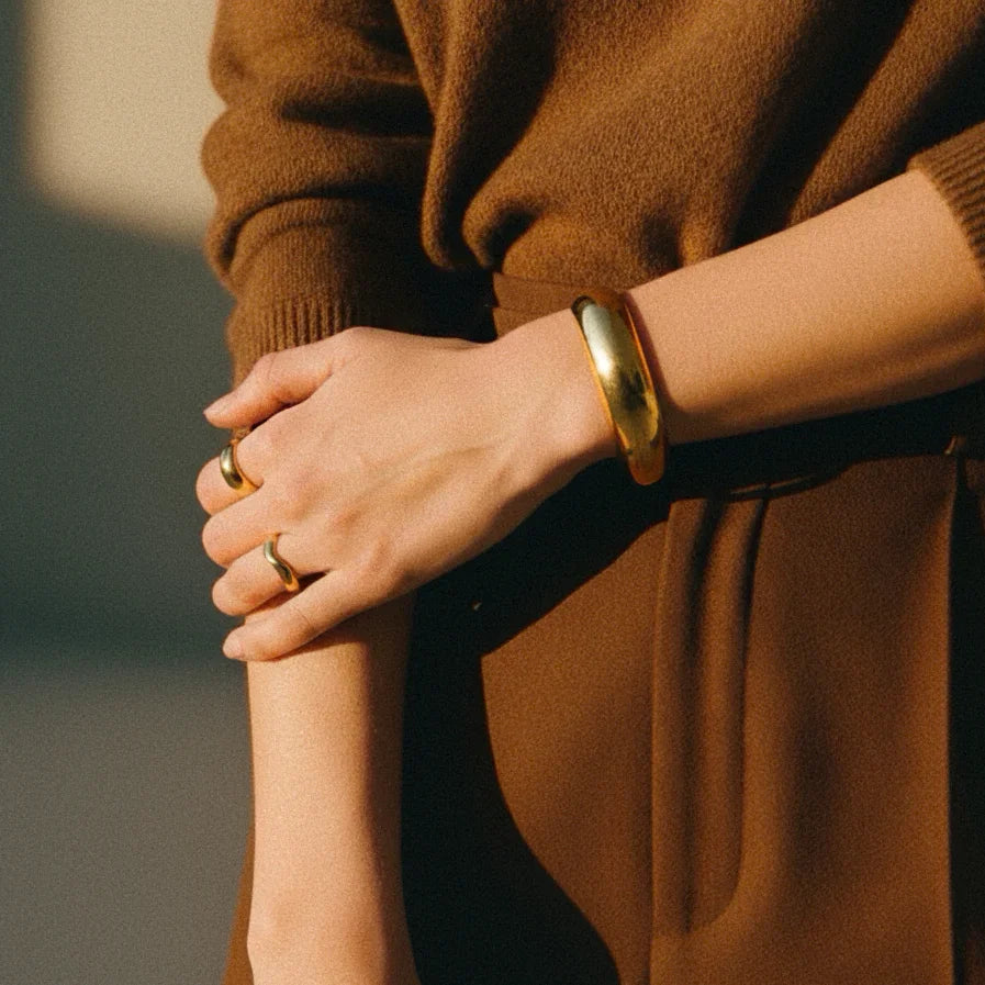 [ElanLuxe]Lunaria Gold Wave Ring