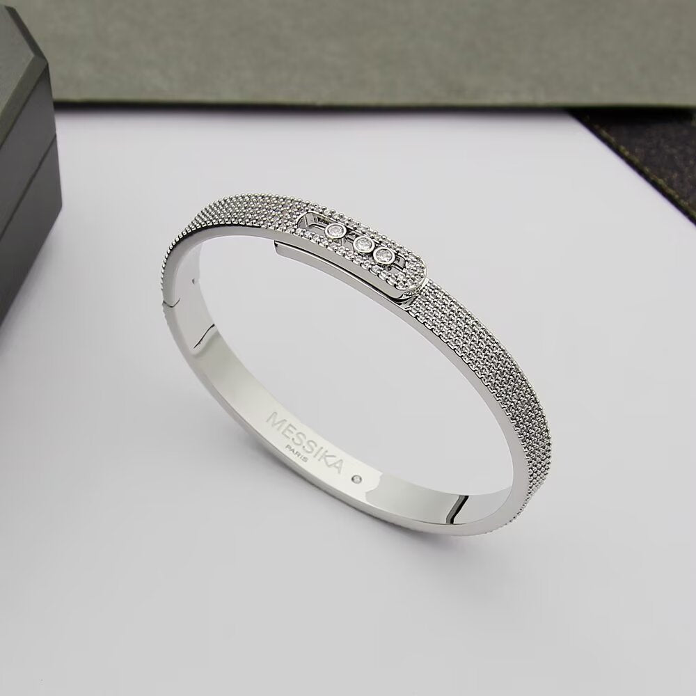 [ElanLuxe Jewelry]Move Noa Full Pav茅 Diamond Bangle Bracelet