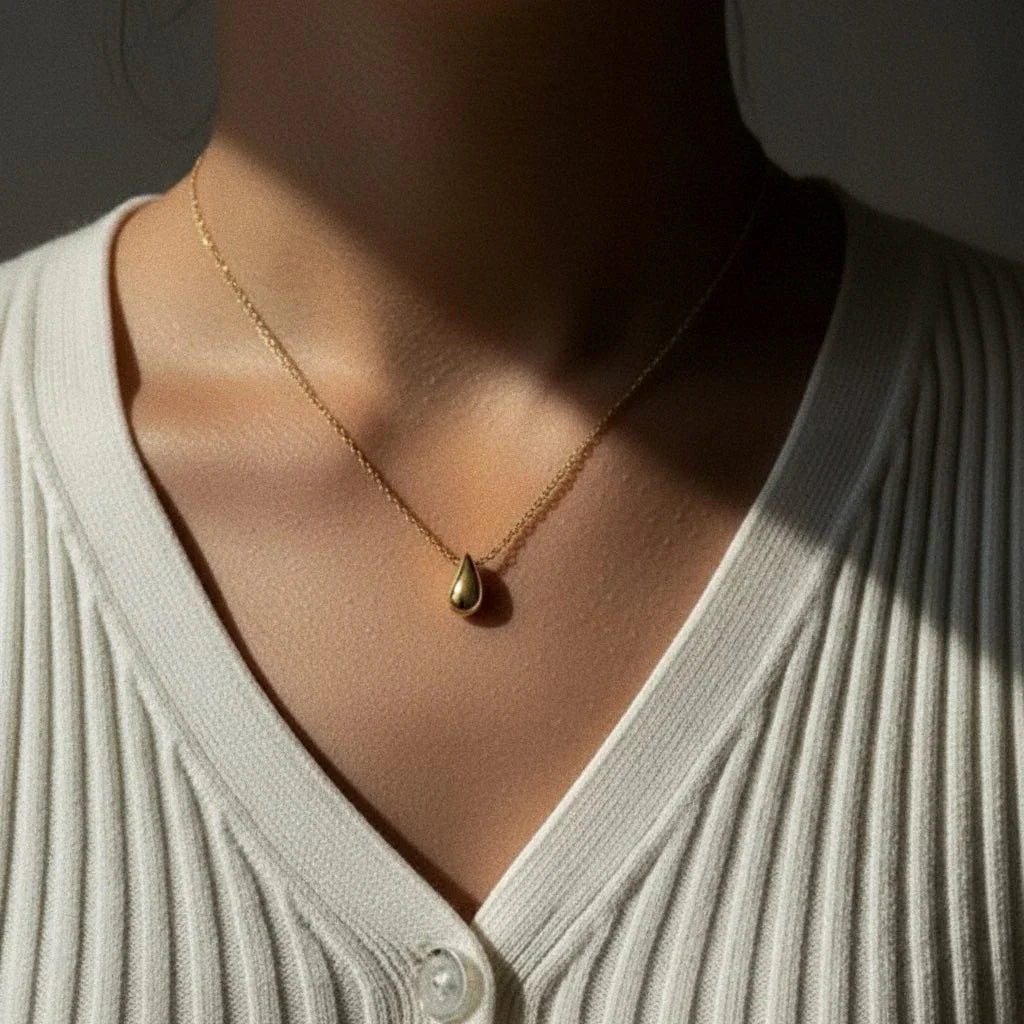 [ElanLuxe]Marcelline Gold Teardrop Pendant