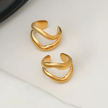 [ElanLuxe]Rosiel Gold Ear Cuff Earrings