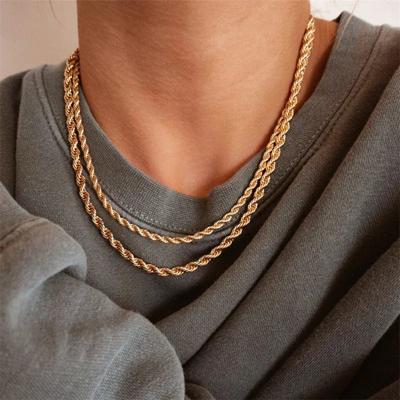 [ElanLuxe]Bianca Rope Chain Gold Necklace