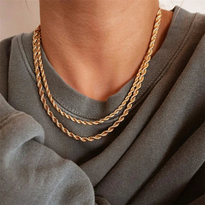 [ElanLuxe]Bianca Rope Chain Gold Necklace