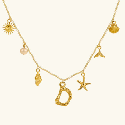 [ElanLuxe]Avaria Ocean Initial Necklace