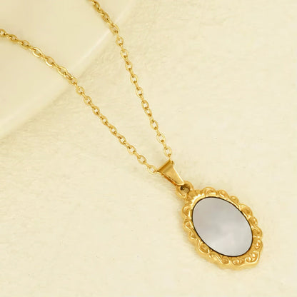 [ElanLuxe]Roselle Vintage Mother Of Pearl Pendant