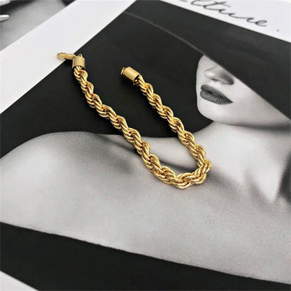 [ElanLuxe]Gigi Rope Chain Gold Bracelet