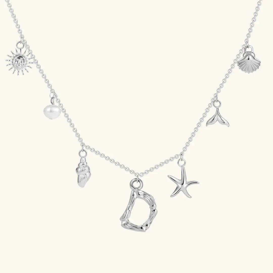 [ElanLuxe]Avaria Ocean Initial Necklace