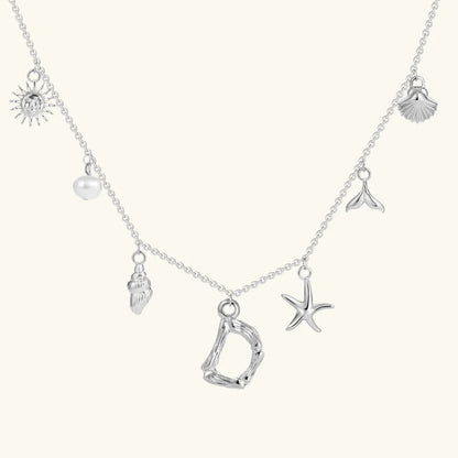[ElanLuxe]Avaria Ocean Initial Necklace