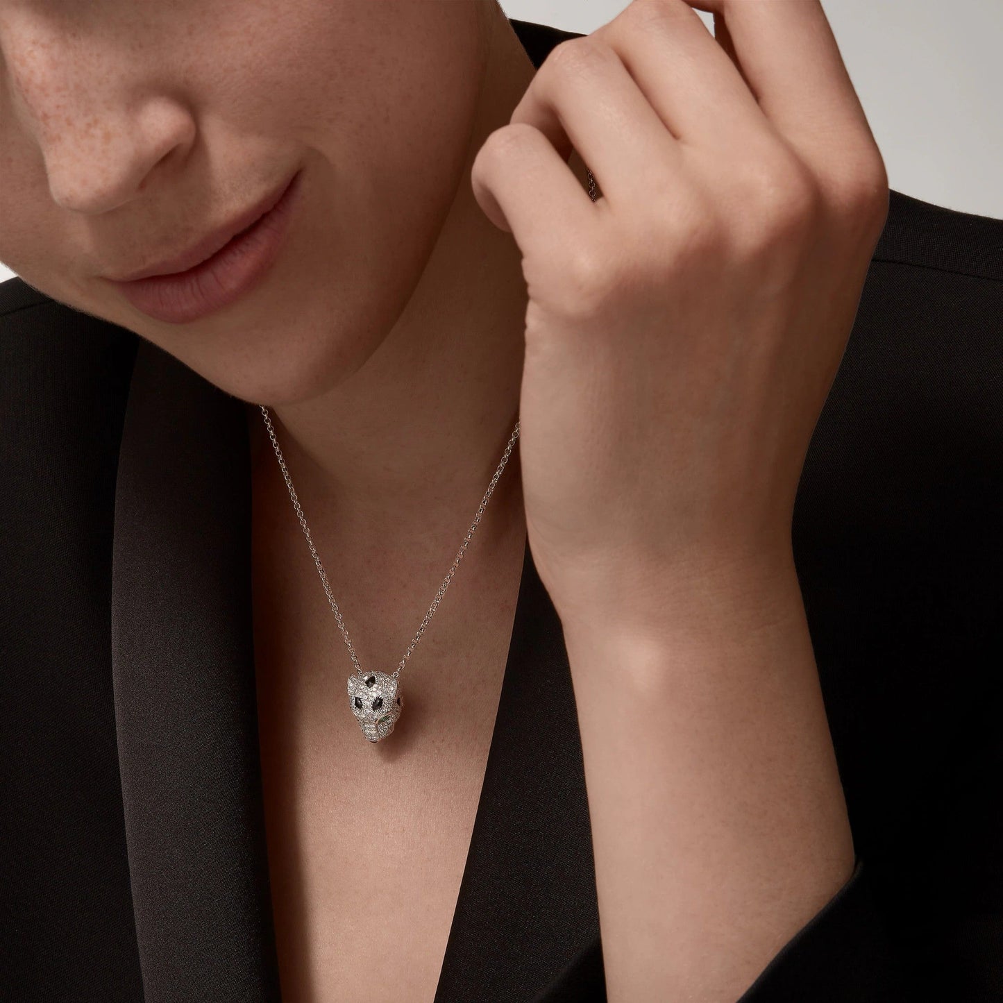 [ElanLuxe Jewelry]PANTHERE FULL DIAMOND NECKLACE