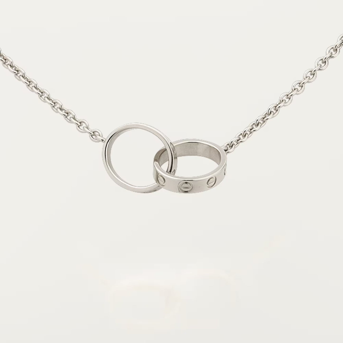 [ElanLuxe Jewelry]LOVE DOUBLE RING NECKLACE