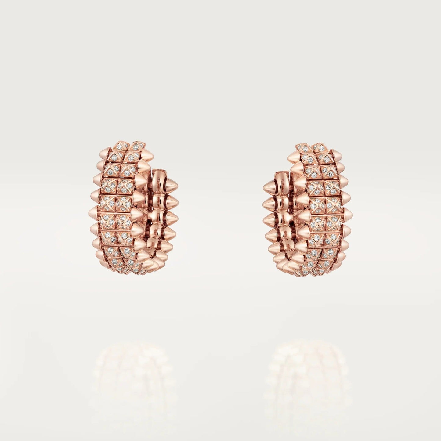 [ElanLuxe Jewelry]CLASH 9.2MM FULL DIAMOND DOUBLE ROW EARRINGS