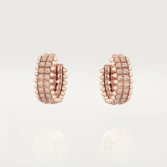 [ElanLuxe Jewelry]CLASH 9.2MM FULL DIAMOND DOUBLE ROW EARRINGS