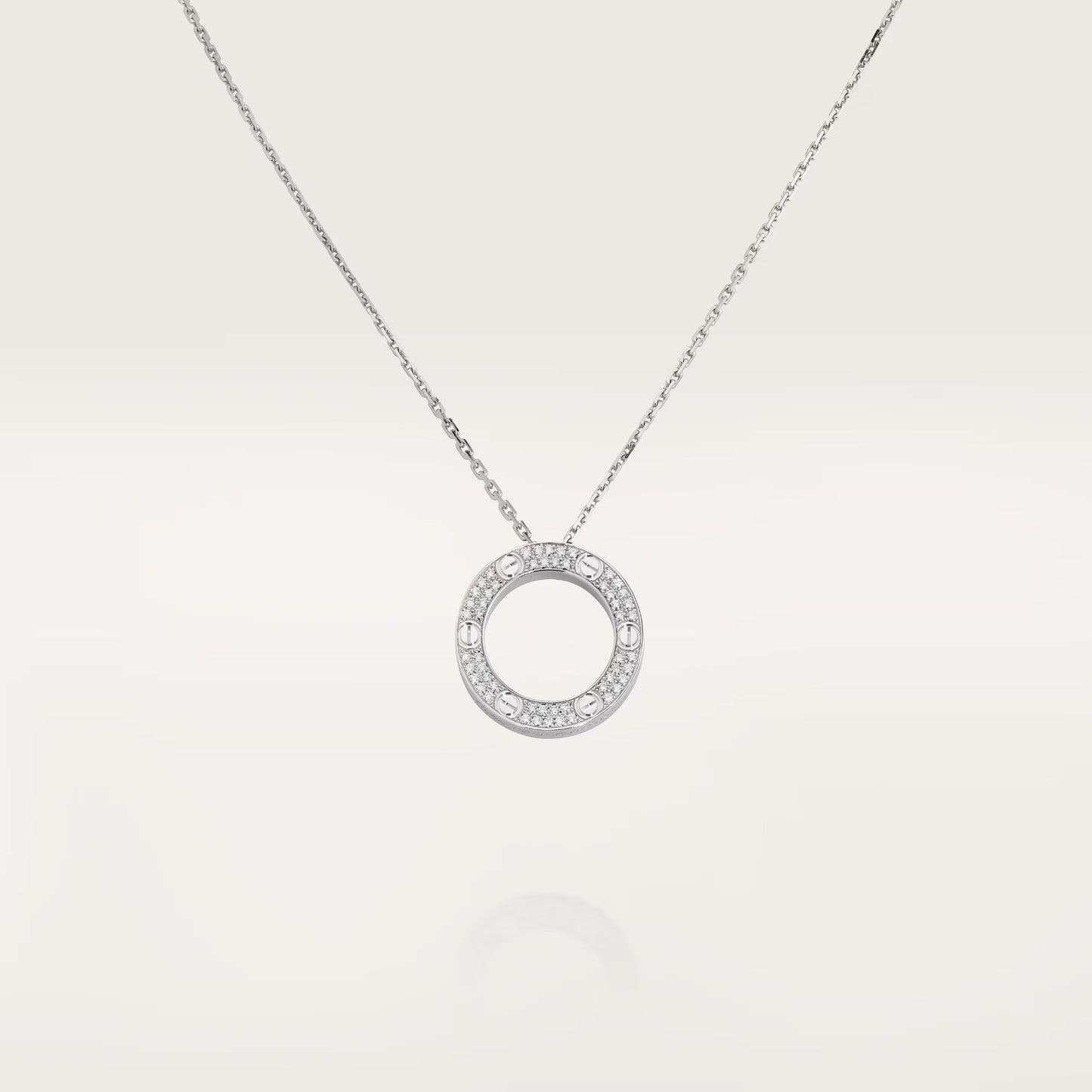 [ElanLuxe Jewelry]LOVE NECKLACE 16MM  FULL DIAMOND