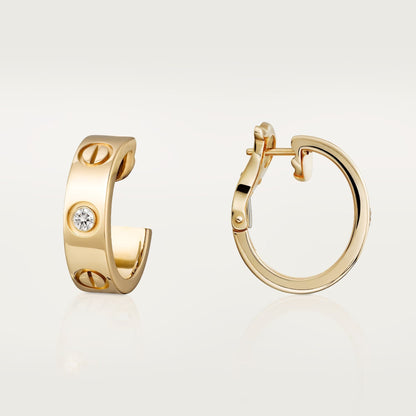 [ElanLuxe Jewelry]LOVE EARRINGS 5.7MM 2 DIAMONDS