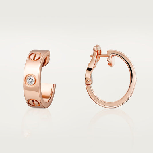 [ElanLuxe Jewelry]LOVE EARRINGS 5.7MM 2 DIAMONDS