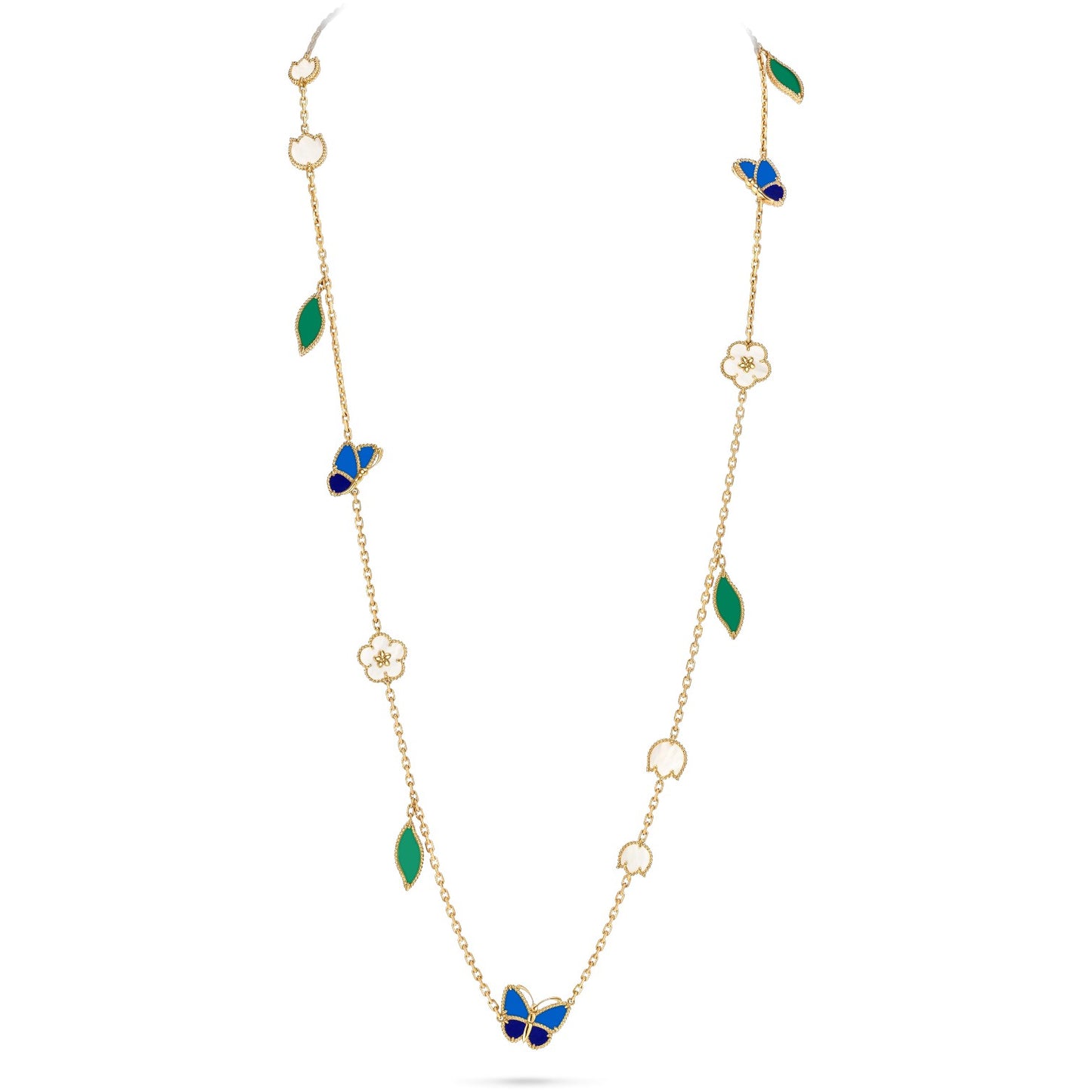 [ElanLuxe Jewerly]LUCKY SPRING BUTTERFLY 15 FLOWER NECKLACE