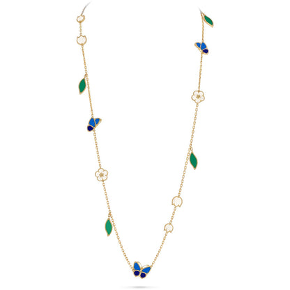 [ElanLuxe Jewerly]LUCKY SPRING BUTTERFLY 15 FLOWER NECKLACE