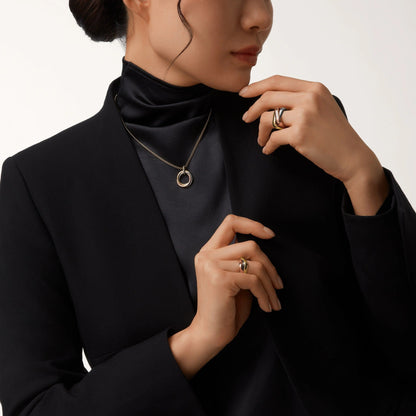 [ElanLuxe Jewelry]TRINITY MEDIUM  DIAMONDS NECKLACE