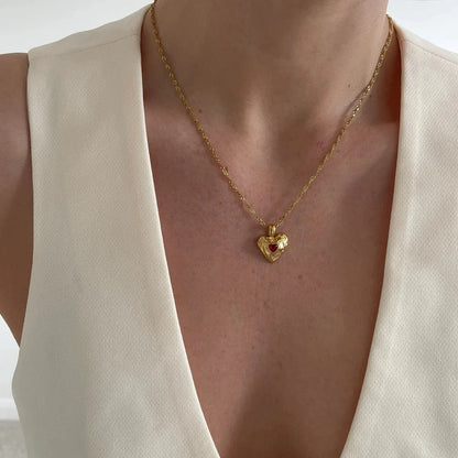 [ElanLuxe]Vesper Gold Heart Necklace