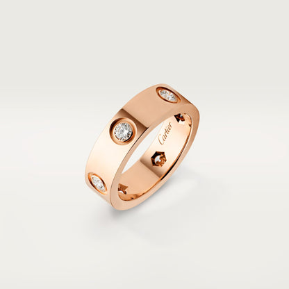 [ElanLuxe Jewelry]LOVE 5.5MM 6 DIAMOND RING