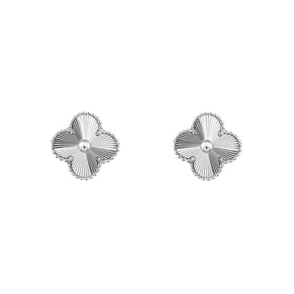 [ElanLuxe Jewelry]CLOVER SILVER 15MM EARRINGS COLLECTION