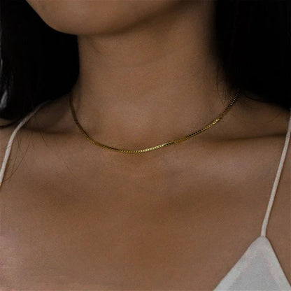 [ElanLuxe]Danica Box Chain Gold Necklace