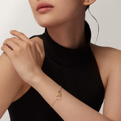 [ElanLuxe Jewelry]LOVE BRACELET DOUBLE RING