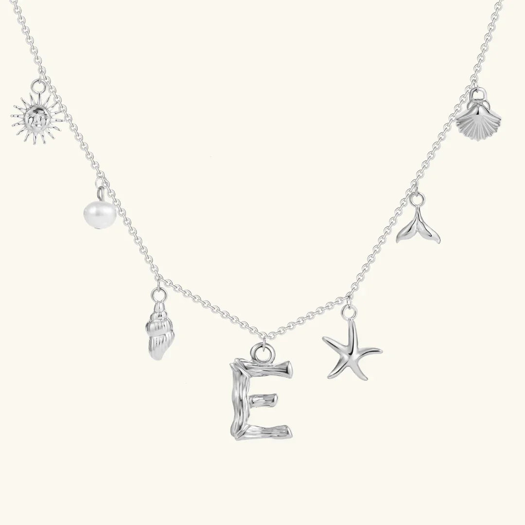 [ElanLuxe]Avaria Ocean Initial Necklace