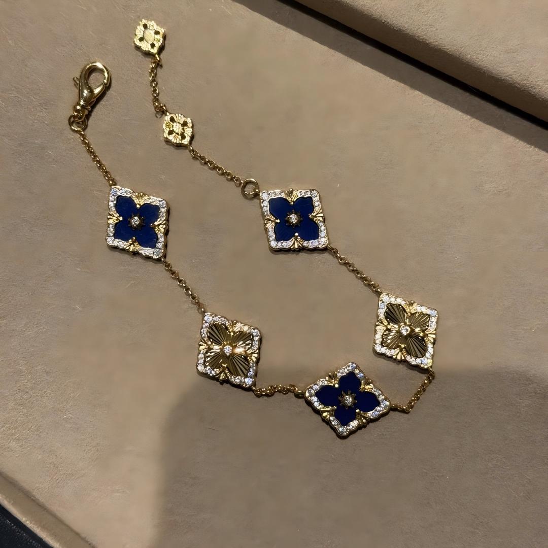 [ElanLuxe Jewelry JEWELRY] OPERA 5 MOTIFS TULLE ENAMEL BRACELET