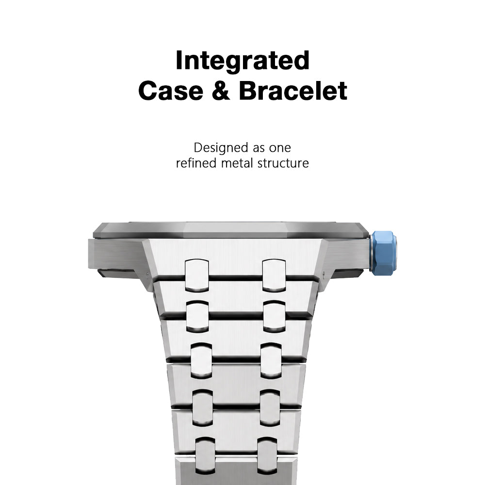 Strap For Ap Swatch Royal Oak Pop Exclusive Steel Case & Strap Full‑wrap Embedded Watch Band