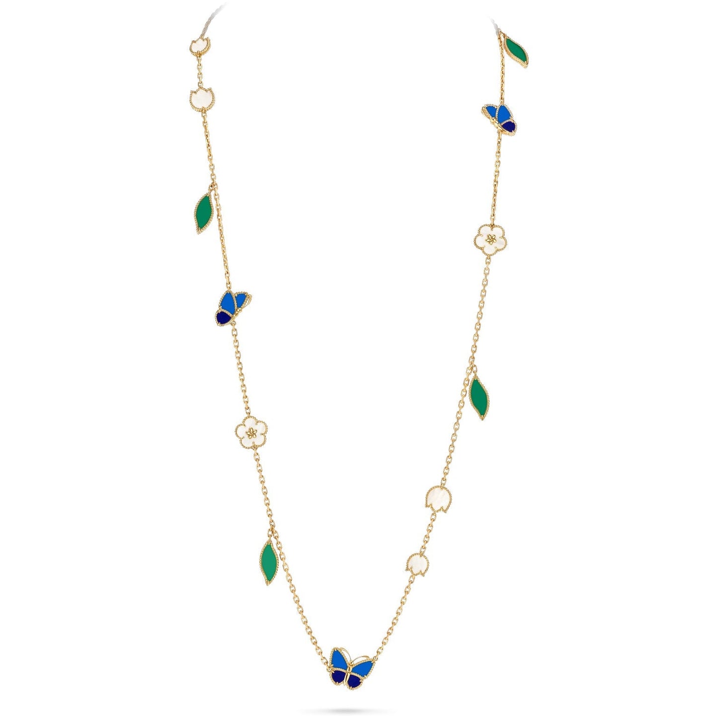 [ElanLuxe Jewelry]LUCKY SPRING BUTTERFLY 15 FLOWER NECKLACE