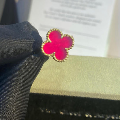 [ElanLuxe Jewelry]NEW CLOVER PINK ENAMEL RINGS