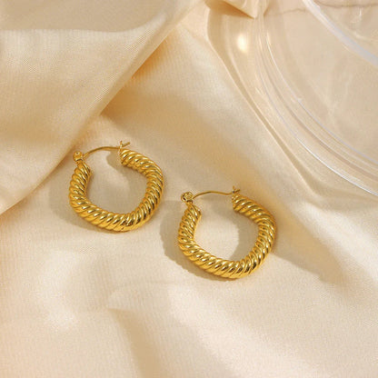 [ElanLuxe]Emani Twist Square Earrings