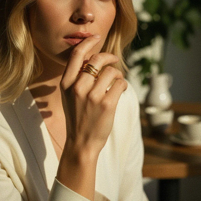 [ElanLuxe]Shay Contemporary Gold Ring