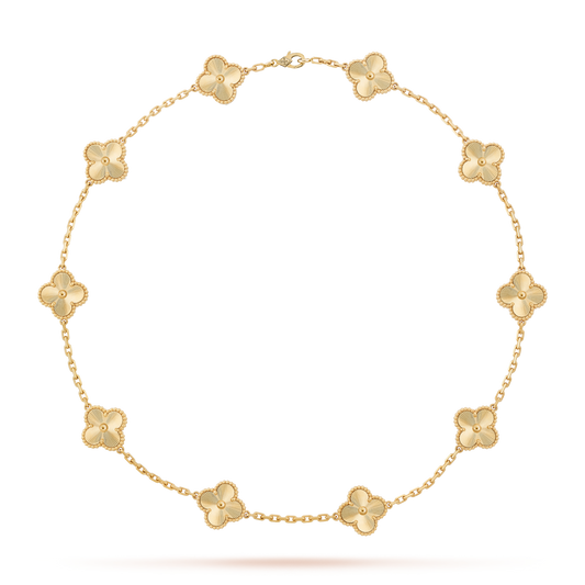 [ElanLuxe Jewelry]CLOVER 10 MOTIFS LASER NECKLACE