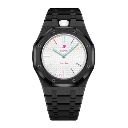 Strap For Ap Swatch Royal Oak Pop Exclusive Steel Case & Strap Full‑wrap Embedded Watch Band