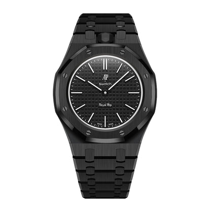 Strap For Ap Swatch Royal Oak Pop Exclusive Steel Case & Strap Full‑wrap Embedded Watch Band