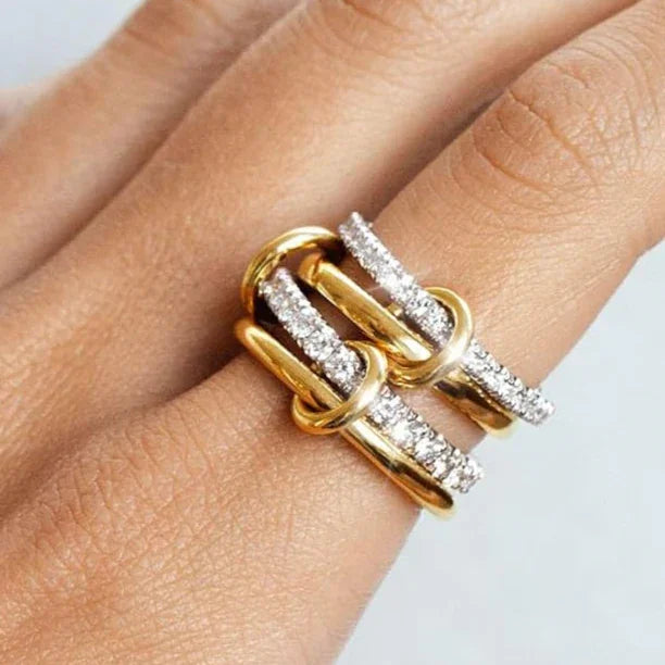 [ElanLuxe]Juno Stacked Diamond Ring