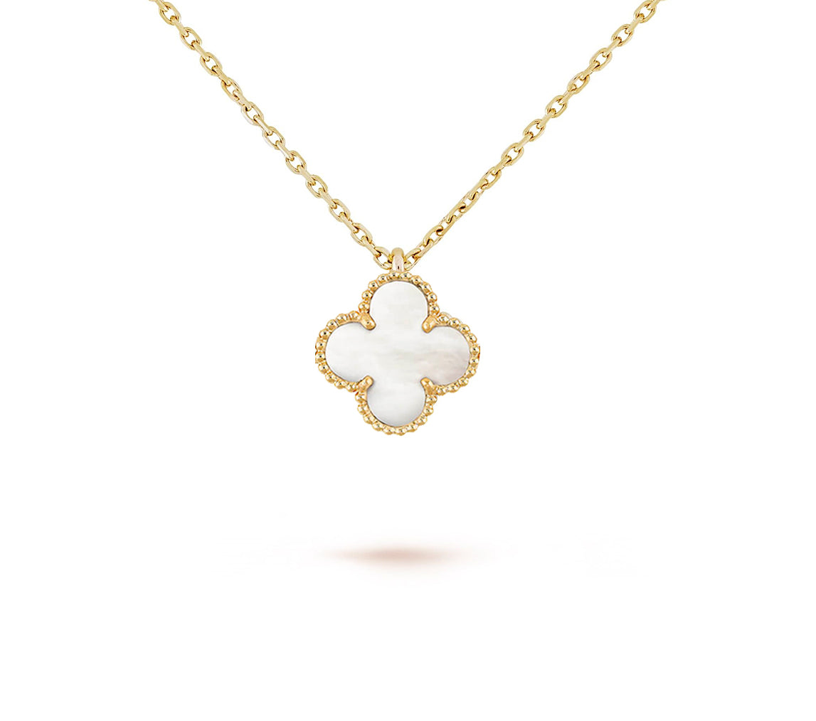 [ElanLuxe Jewelry]CLOVER MINI 9.5MM CARNELIANS NECKLACE COLLECTION