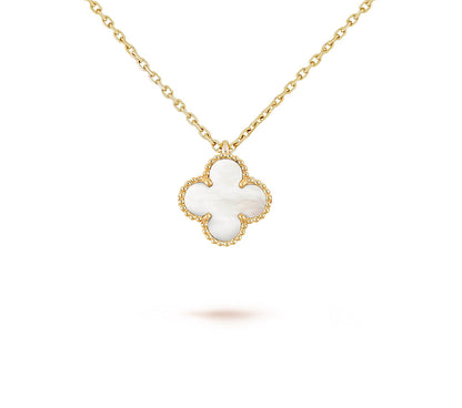 [ElanLuxe Jewelry]CLOVER MINI 9.5MM CARNELIANS NECKLACE COLLECTION