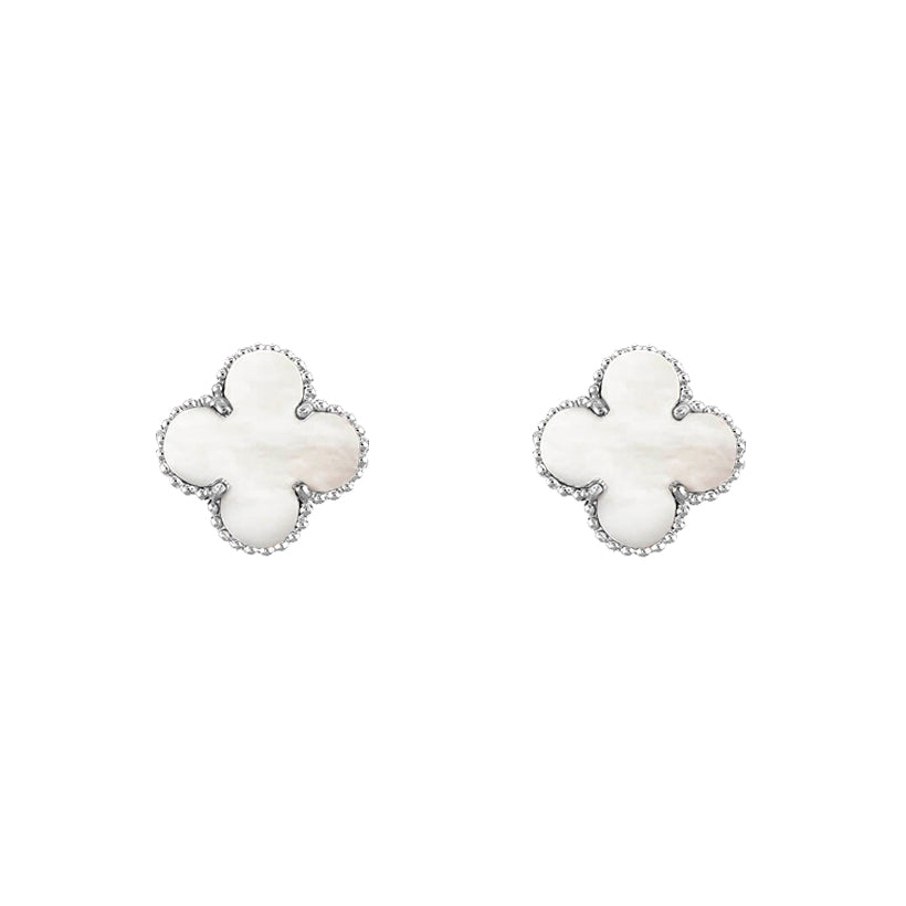 [ElanLuxe Jewelry]CLOVER SILVER 15MM EARRINGS COLLECTION